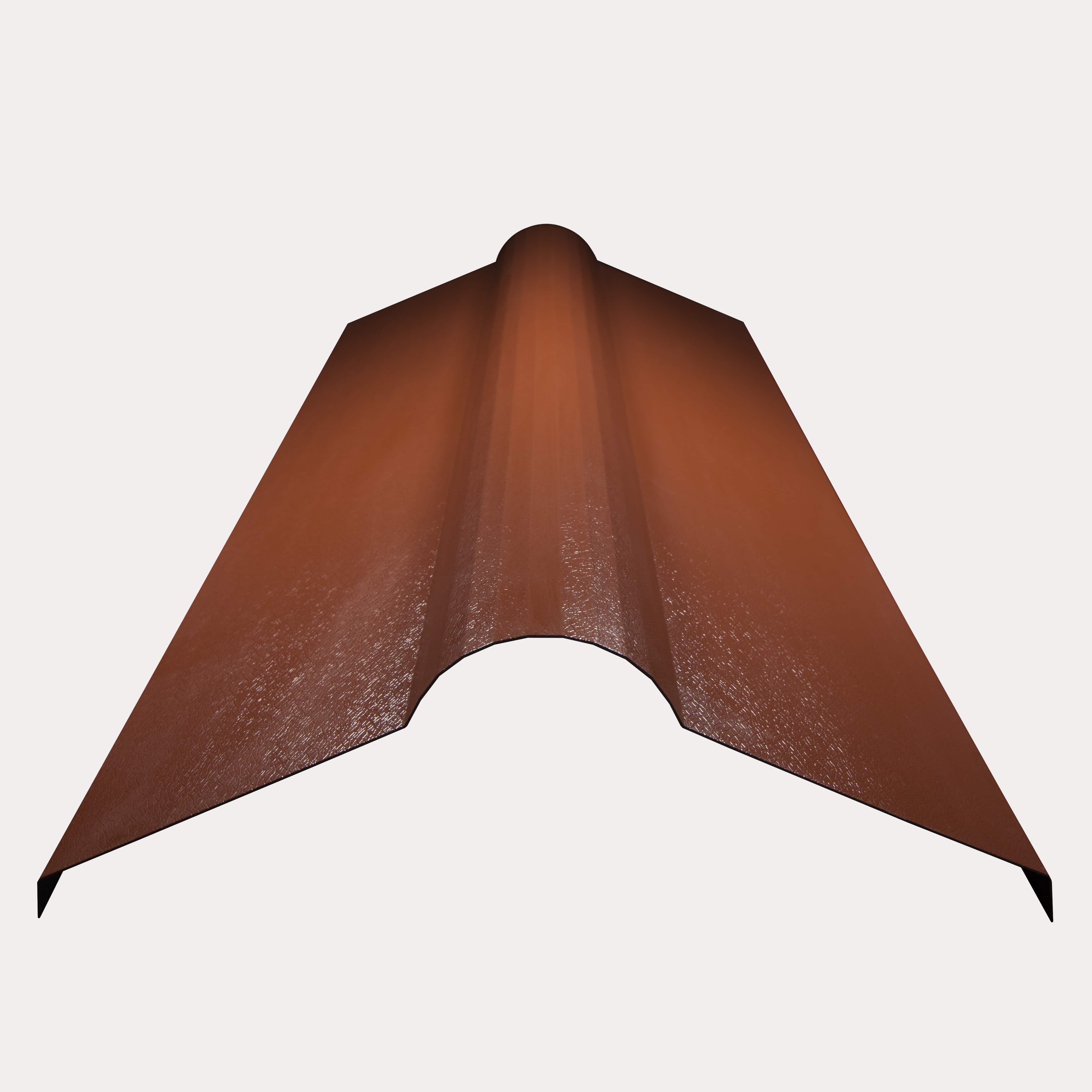 Hornsey Plastisol Coated Roll-Top Ridge Cap Flashing - Terracotta Red - Pack of 3