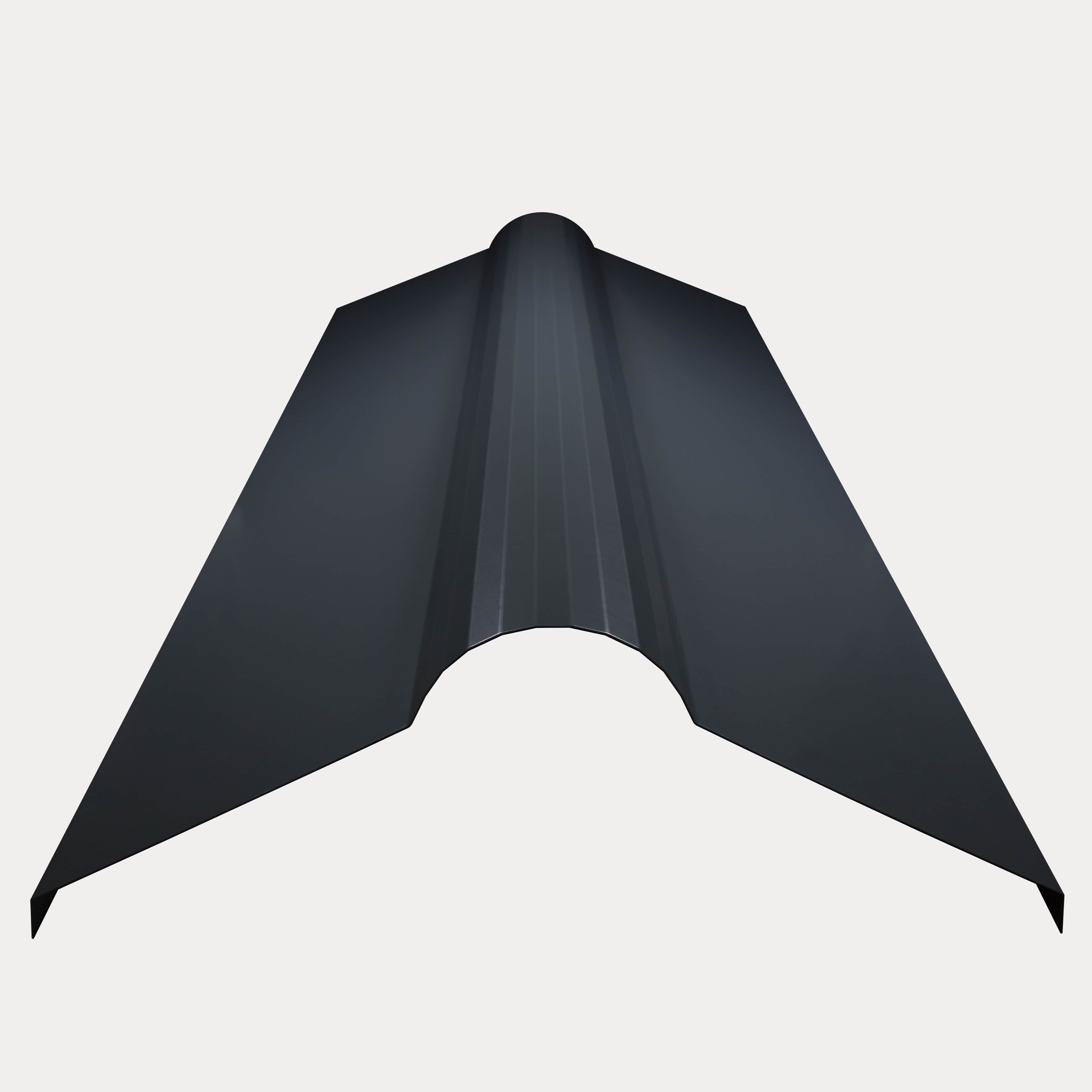 Hornsey Polyester Coated Roll-Top Ridge Cap Flashing - Anthracite Grey - Pack of 3