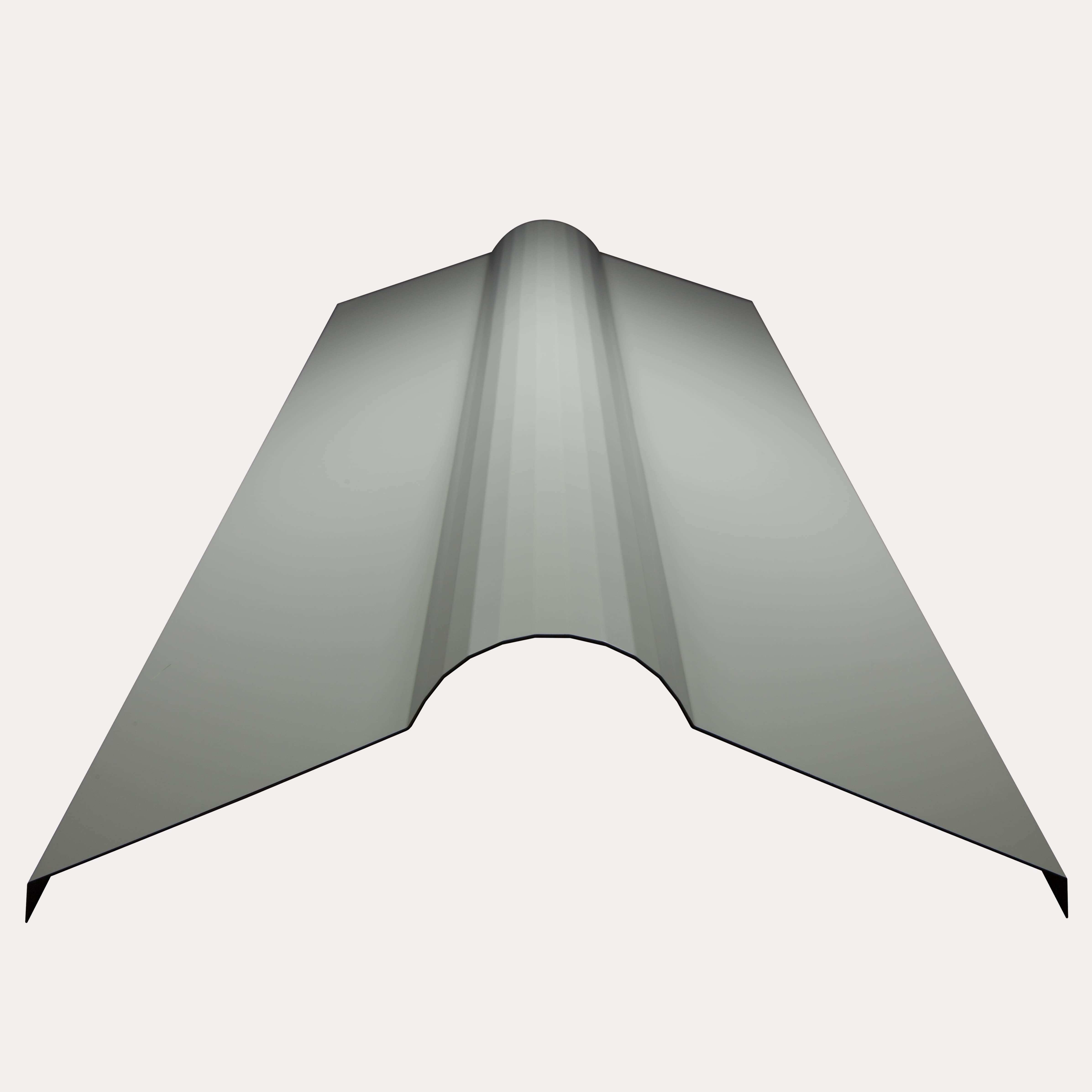 Hornsey Polyester Coated Roll-Top Ridge Cap Flashing - Goosewing Grey - Pack 3