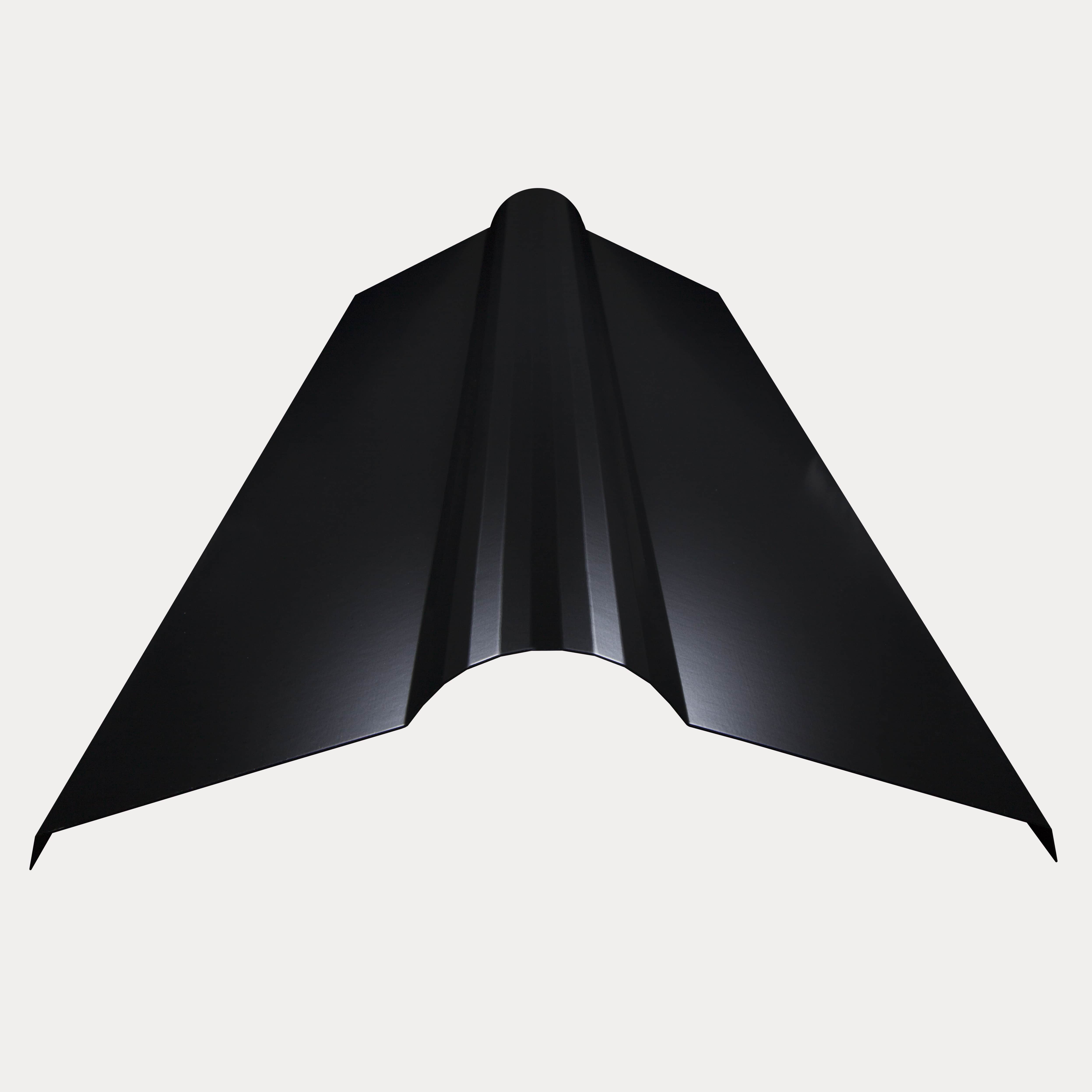 Hornsey Polyester Coated Roll-Top Ridge Cap Flashing - Jet Black - Pack of 3
