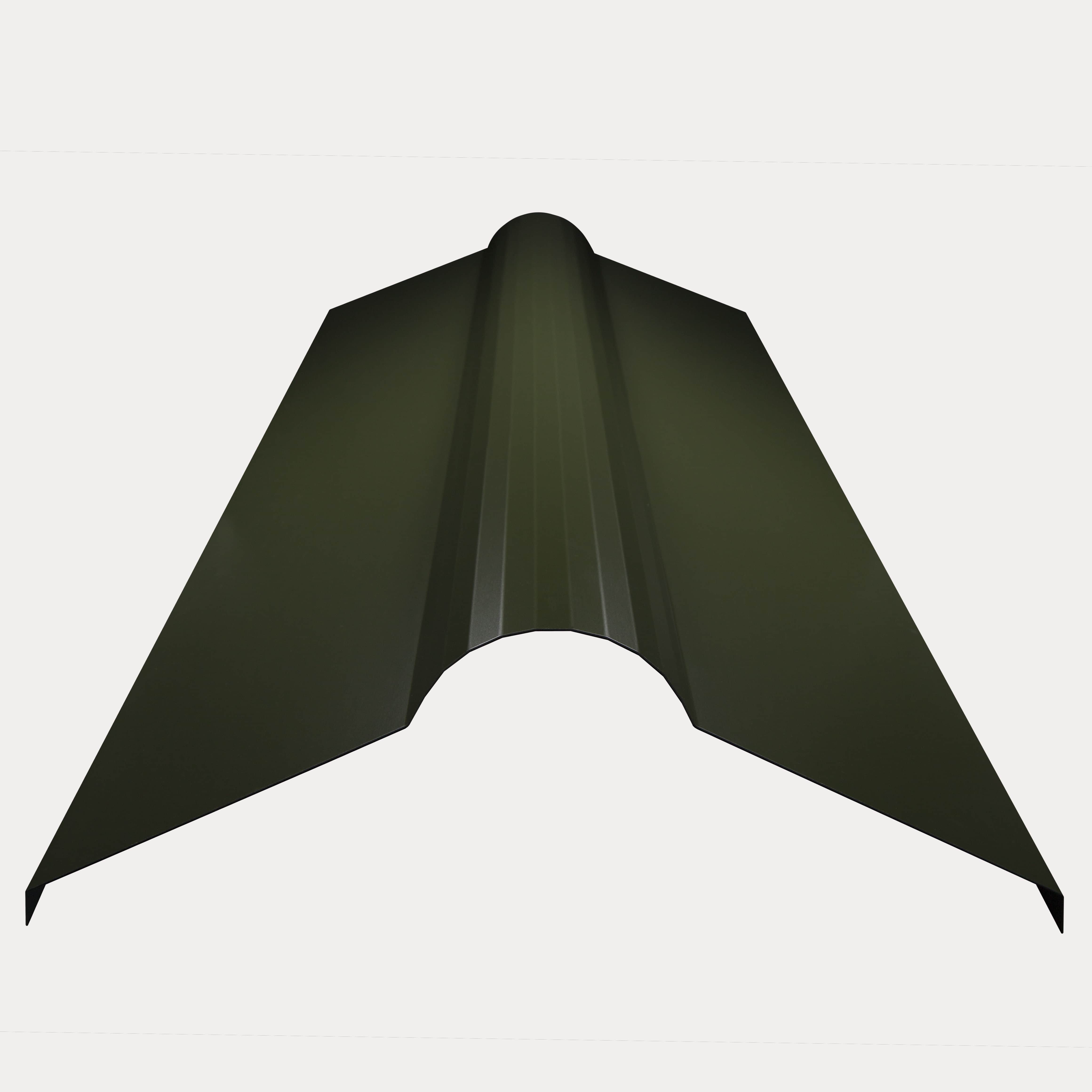 Hornsey Polyester Coated Roll-Top Ridge Cap Flashing - Juniper Green - Pack of 3