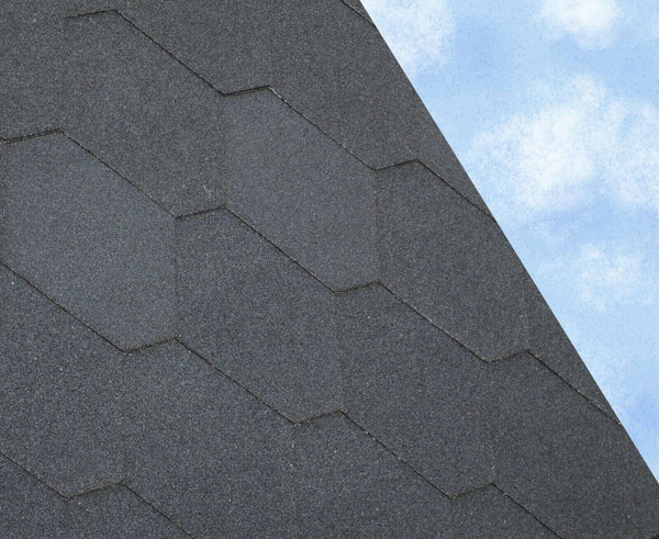 Roofing Supplies Hexagonal Bitumen Shingles - Black (2.4m2)