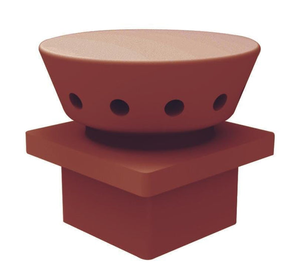 Square Base Flanged Flue Vent Clay Chimney Pot