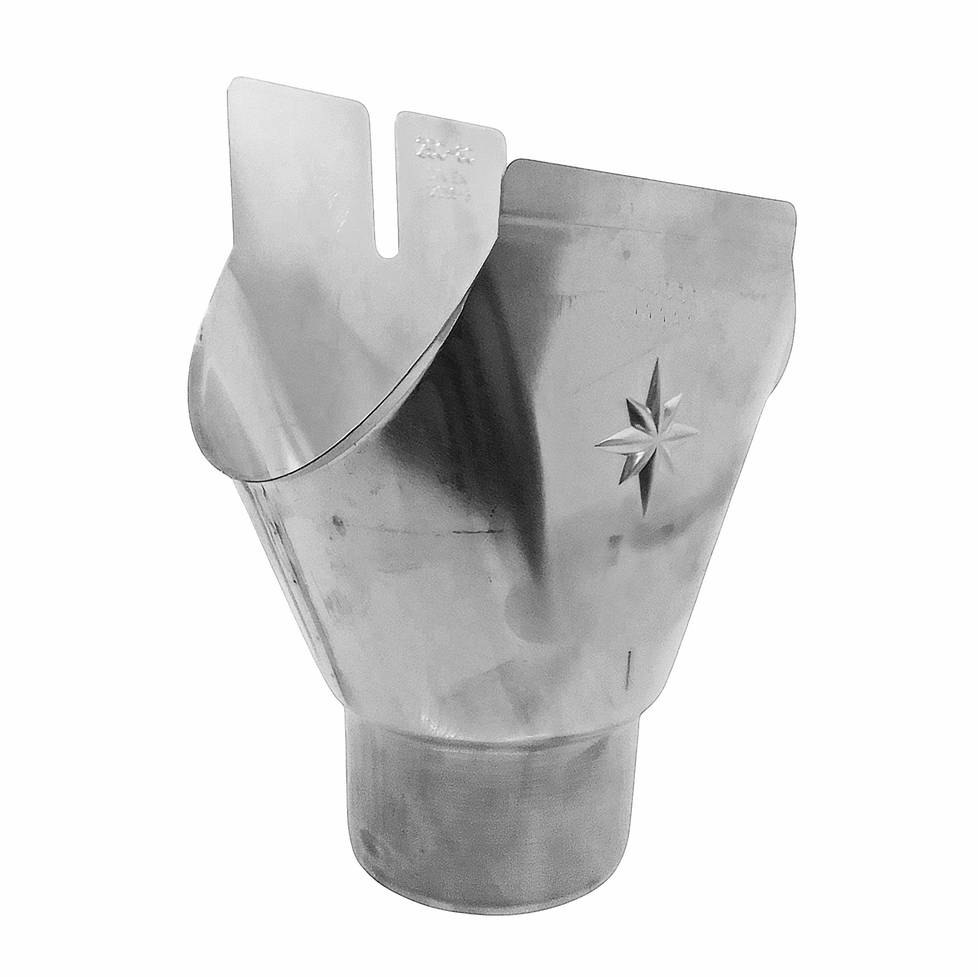 Metal Gutta stainless steel 80mm Swiss outlet for connecting stainless steel guttering to a downpipe.