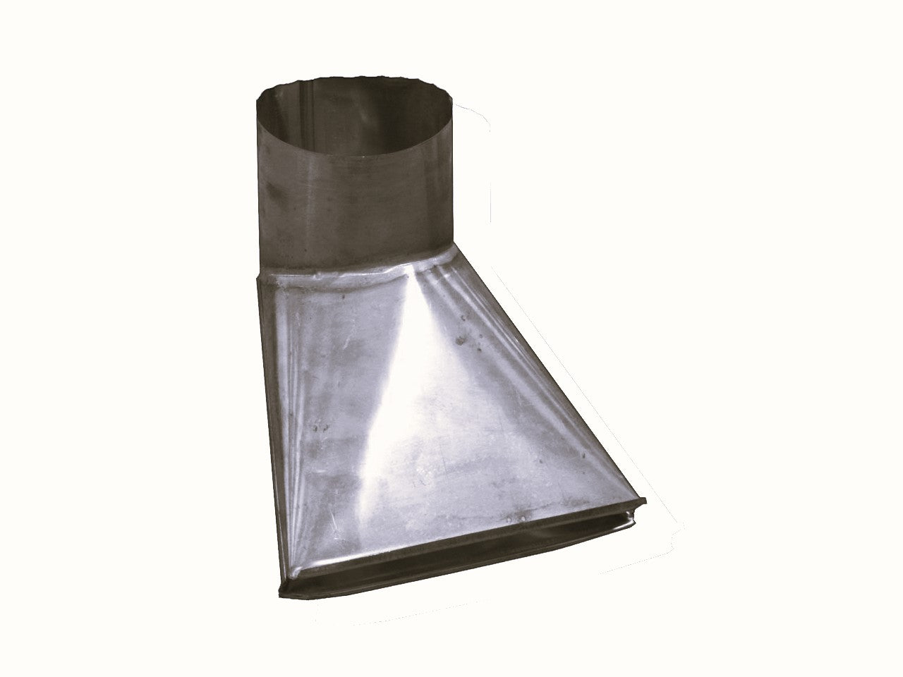 Metal Gutta stainless steel 80mm water dispenser for diverting rainwater from a downpipe into a water butt.