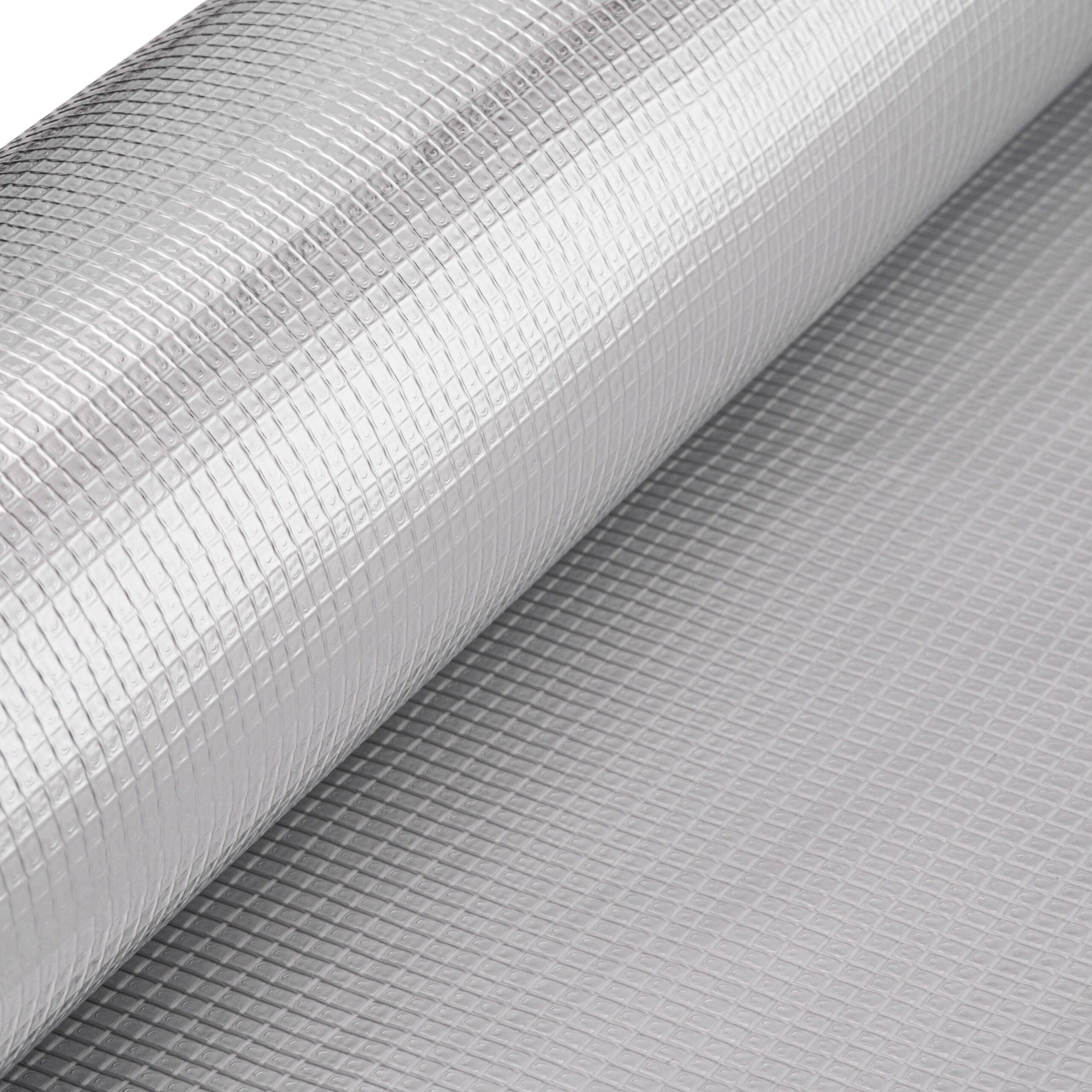 Close-up of SuperFOIL SFTV 1L membrane highlighting reflective foil surface and texture