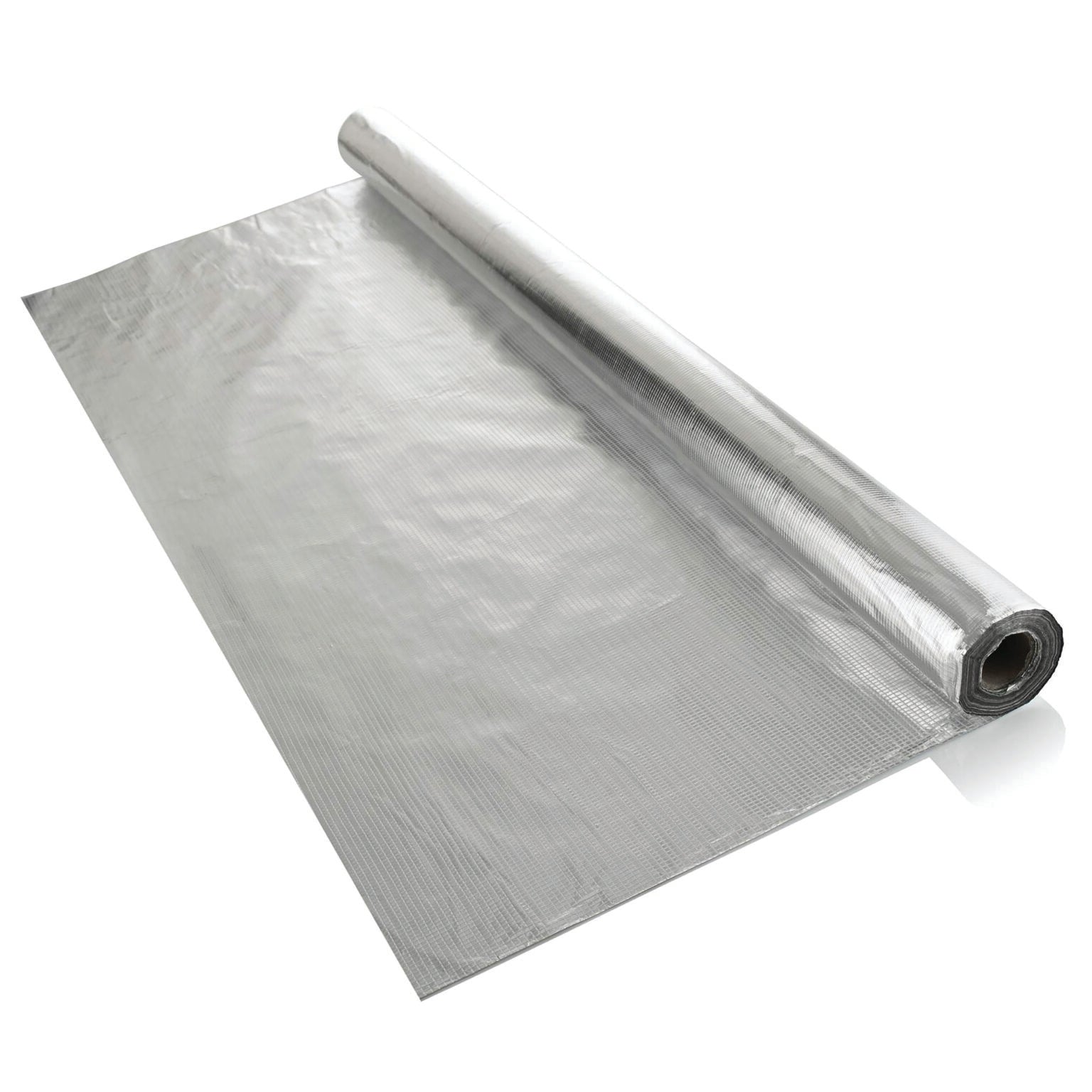 SuperFOIL SFTV 1L reflective vapour control layer partially unrolled showing slim profile on a white background