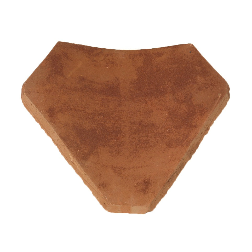 Universal valley tile handmade from clay for internal roof junctions