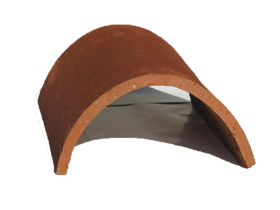 Clay half round ridge tile crafted by hand for classic roof finishes


