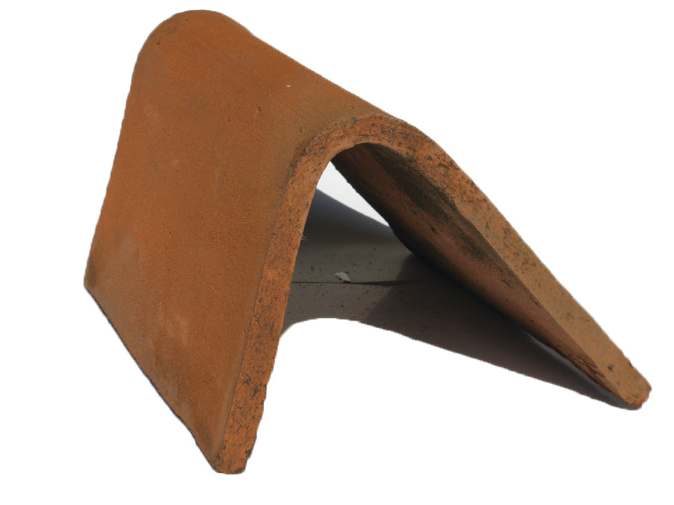 Handmade mono ridge tile designed for monopitch roof applications

