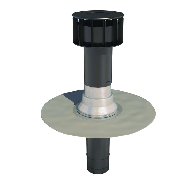 Ubbink OFT-4 Flat Roof Vent Terminal (Twin Walled) for PVC - 166mm