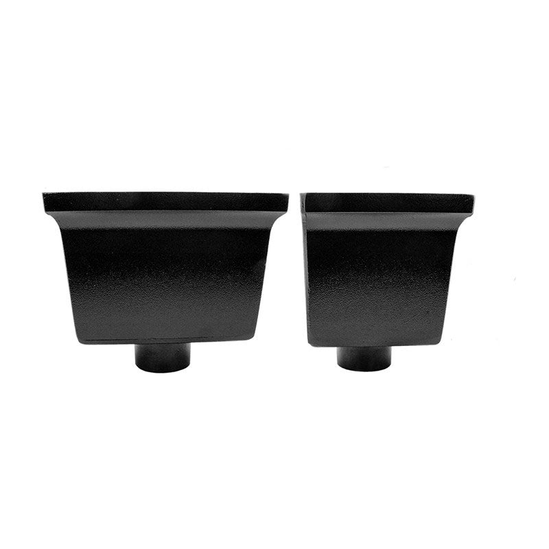Black aluminium square drain hopper for 72x72mm downpipes
