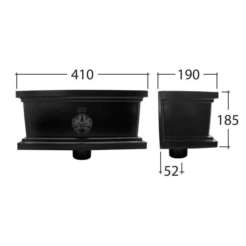 Alutec Tudor 76mm Ornamental Aluminium Downpipe Hopper