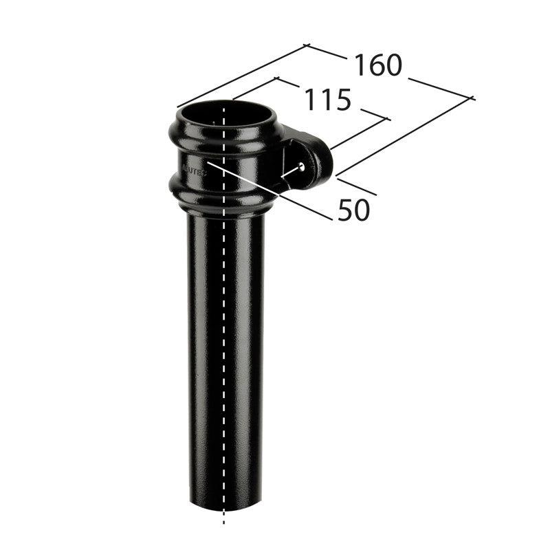 Alutec Tudor 76mm Aluminium Downpipe with Socket 2m