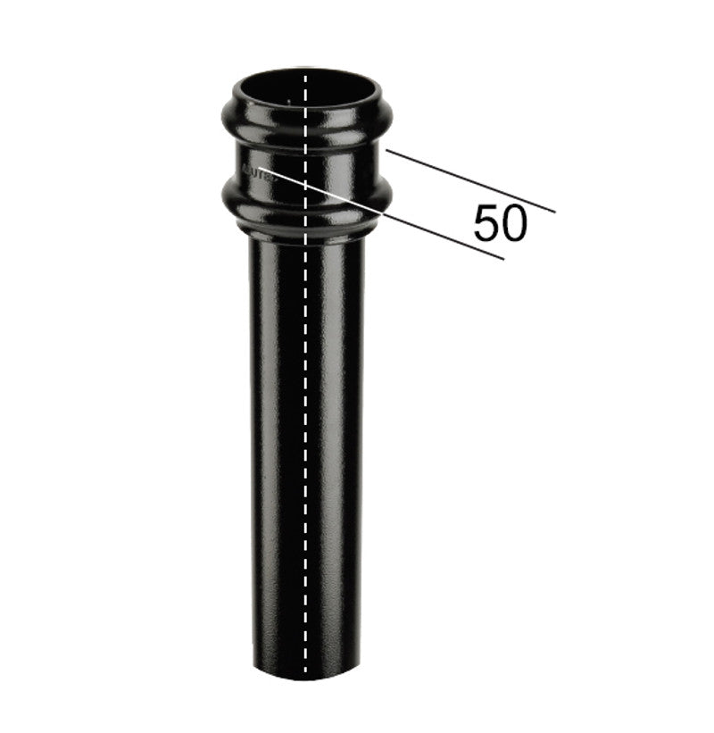 Alutec Tudor 76mm Non Eared Aluminium Downpipe with Socket 3m
