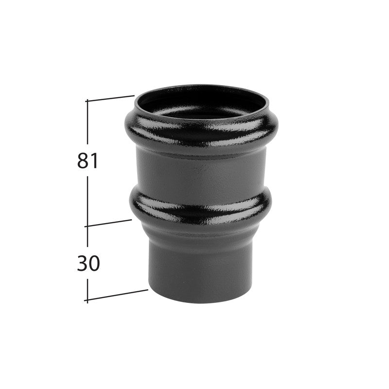 Alutec Tudor 76mm Non Eared Aluminium Downpipe Socket