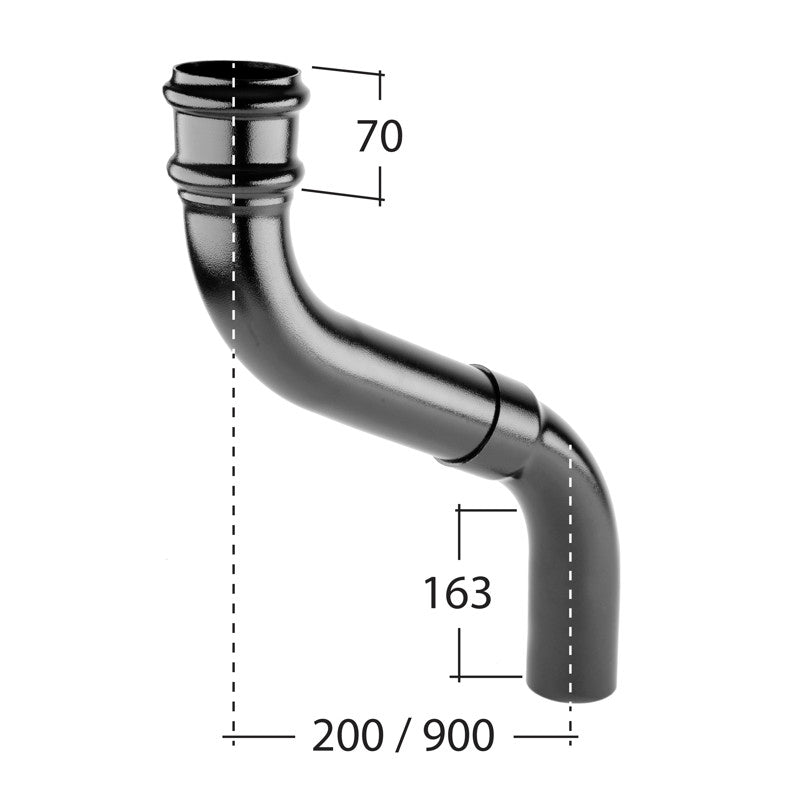 Alutec Tudor 76mm Adjustable Aluminium Offset Eaves Bend 200-900mm (2 Part)