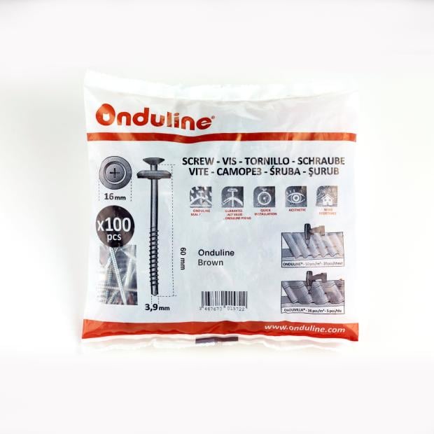 Onduline Universal Roofing Screws - Brown, fitted