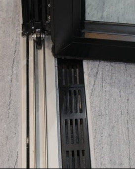 Alusthetic PVC Threshold Channel Drain with Aluminium Black Grating | 1m Length