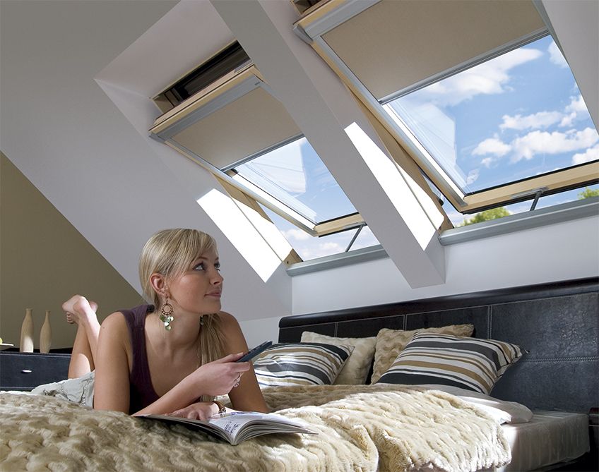 FAKRO Wifi Electrically Operated Centre Pivot Polyurethane Pitched Roof Window